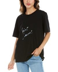 Saint Laurent Signature Crewneck T-shirt - Black