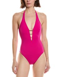 Carmen Marc Valvo - Deep V One-Piece - Lyst
