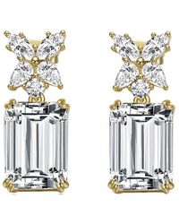 Rachel Glauber - 14k Plated Cz Statement Earrings - Lyst