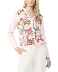 Ted Baker - Lisa Mixed Media Cardigan - Lyst