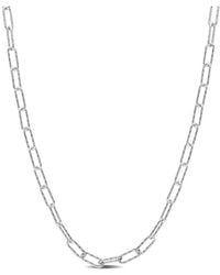 Italian Silver - Fancy Paperclip Chain Necklace - Lyst