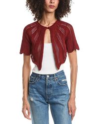 forte_forte - Short Sleeve Knit Capelet Top - Lyst