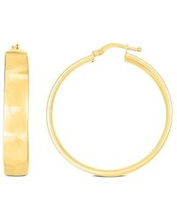 Italian Gold - 14k Domed Tube Hoops - Lyst