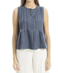 Max Studio - Pleated Button-Front Blouse - Lyst