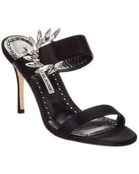 Manolo Blahnik - Chivela 90 Satin Sandal - Lyst