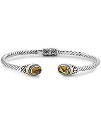 Samuel B. - 18k Over Silver 1.60 Ct. Tw. Citrine Hinge Bangle Bracelet - Lyst