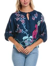 Johnny Was - Petite Harlyn Button Front Silk-Blend Blouse - Lyst