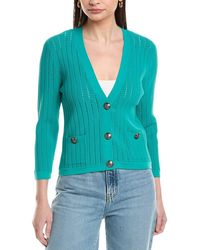 L'Agence - Irvin Pointelle Cardigan - Lyst