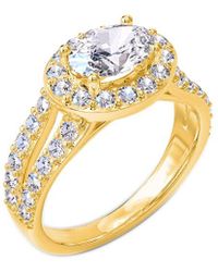 Lab Grown Diamonds - 18K Over 1.96 Ct. Tw. Lab-Grown Diamond Halo Ring - Lyst
