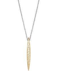 John Hardy - Classic Chain 18k & Silver Hammered Pendant Necklace - Lyst