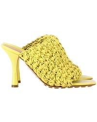 Bottega Veneta - Nappa Calf Leather Crochet Heeled Mule (Authentic Pre- Loved) - Lyst