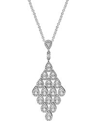 PANDORA Silver Cz Heart Swirls Choker 