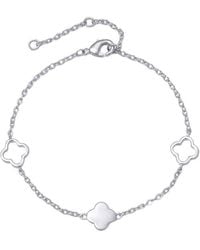 Adornia - Plated Clover Station Bracelet - Lyst