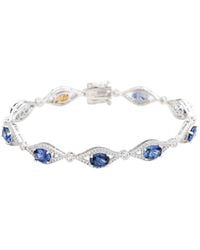 Suzy Levian - Silver 0.02 Ct. Tw. Diamond & Gemstone Bracelet - Lyst