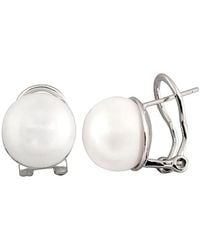 Splendid - Silver 12-13mm Freshwater Pearl Clip-on Earrings - Lyst