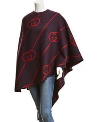 Gucci Interlocking G Wool-blend Cape - Red