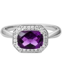 Diamond Select Cuts - 14K Diamond .14 Ct. & 1.25 Ct. Amethyst Ring - Lyst