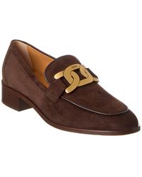 Tod's - Chain Detail Suede Loafer - Lyst