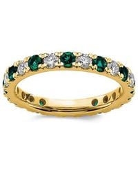 Lab Grown Gemstones - 14K 1.75 Ct. Tw. Lab-Grown Diamond & Lab-Grown Alexandrite Eternity Ring - Lyst