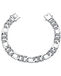 Genevive Jewelry - Rachel Glauber Plated Cz Link Chain Bracelet - Lyst