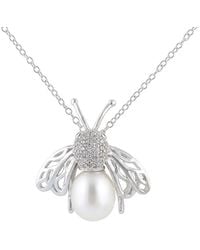 Splendid - Rhodium Plated 8-8.5mm Freshwater Pearl Necklace - Lyst