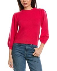 Brodie Cashmere - Poppy Puff Sleeve Crewneck 100% Cashmere Sweater - Lyst
