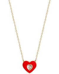 Gabi Rielle - Color Forward 14k Vermeil Crystal & French Enamel Heart Necklace - Lyst