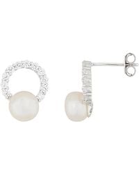 Splendid - Silver 6.5-7mm Freshwater Pearl Earrings - Lyst