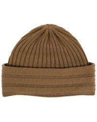 Portolano - Chunky Ribbed Wool Beanie - Lyst