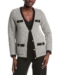 Anne Klein - Knit Houndstooth Cardigan - Lyst