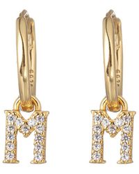 Eye Candy LA - Luxe Collection Silver Cz Initial Huggie Earrings (a-z) - Lyst