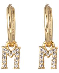 Eye Candy LA - Luxe Collection Silver Cz Initial Huggie Earrings (a-z) - Lyst