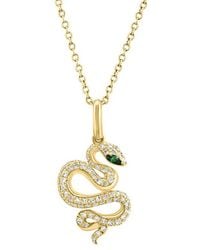 Effy Fine Jewelry - 14K 0.24 Ct. Tw. Diamond & Tsavorite Necklace - Lyst