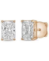 Diana M. Jewels - Diana M. 14K Rose 12.00 Ct. Tw. Lab-Grown Diamond Stud Earrings - Lyst