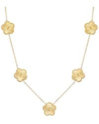 Adornia - 14K Plated 5-Leaf Clover Station Necklace - Lyst