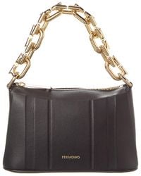 Ferragamo - New Gancini Chain Leather Mini Bag - Lyst
