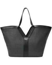 Tiffany & Fred Paris - Raffia & Leather Large Tote - Lyst