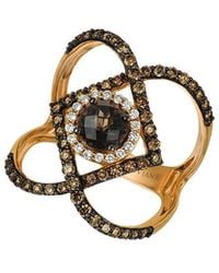 Le Vian - Chocolate Quartz 14K Rose 1.73 Ct. Tw. Diamond & Smoky Quartz Cocktail Ring - Lyst