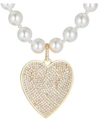 Eye Candy LA - Luxe 2mm Pearl Cz Miranda Necklace - Lyst
