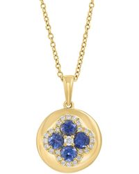 Effy Fine Jewelry - 14K 0.75 Ct. Tw. Diamond & Sapphire Necklace - Lyst