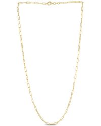 Italian Silver - Piazza Di Spagna 14K Over Paperclip Chain Necklace - Lyst