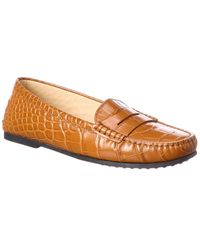 Tod's - Gommino Croc-embossed Leather Loafer - Lyst