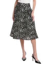 Gracia - Floral Print Burnout Wide Skirt - Lyst