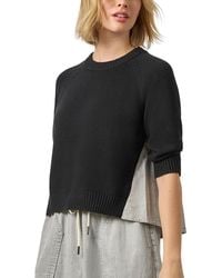 Lilla P - Denim Elbow Sleeve Sweater - Lyst