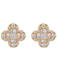 Diana M. Jewels - Fine Jewelry 14k Rose Gold 1.30 Ct. Tw. Diamond Clover Studs - Lyst