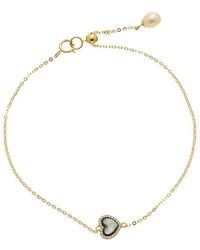 Maitre De Diamant - 18K 0.02 Ct. Tw. Diamond & Pearl Bracelet - Lyst