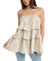 Beulah London - Tiered Linen Babydoll Top - Lyst