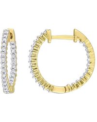 Rina Limor - Diamond Inside-Out Hoop Earrings - Lyst