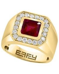 Effy Fine Jewelry - 14K 3.30 Ct. Tw. Lab-Grown Diamond & Lab-Grown Ruby Ring - Lyst