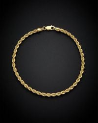 Italian Gold - 14k Hollow Rope Bracelet - Lyst